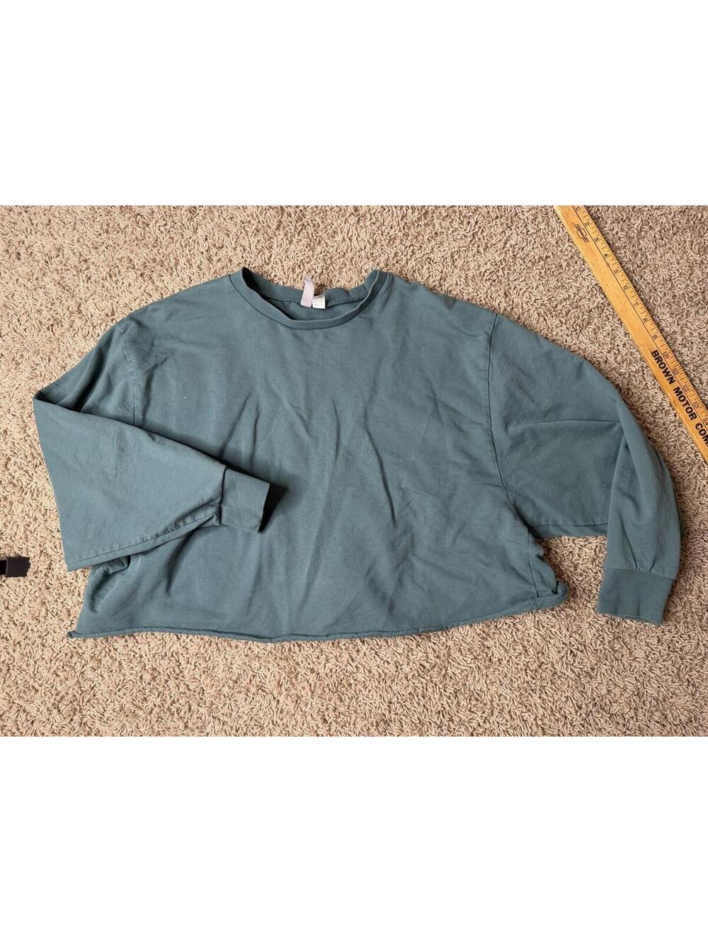 ASOS Long Sleeve Crew Neck Sweatshirt in Slate Green, Size UK 8 / US 4